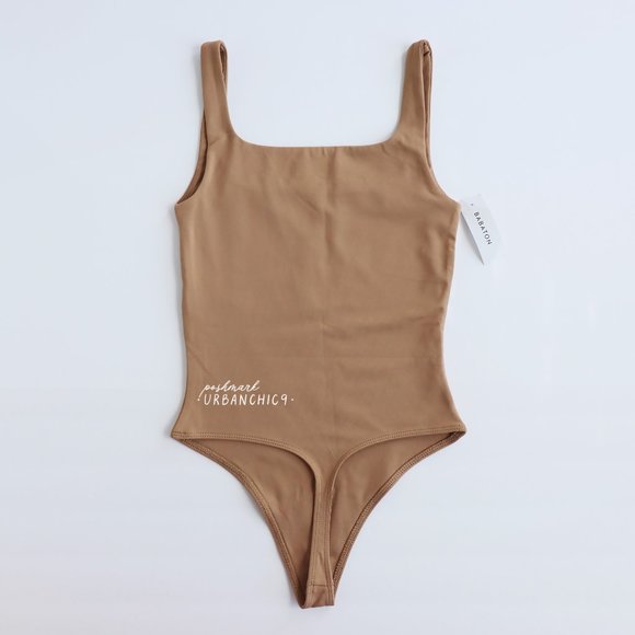 NWT ARITZIA Babaton Contour Squareneck Tank Bodysuit Dark Sand Brown size XS - Picture 6 of 13